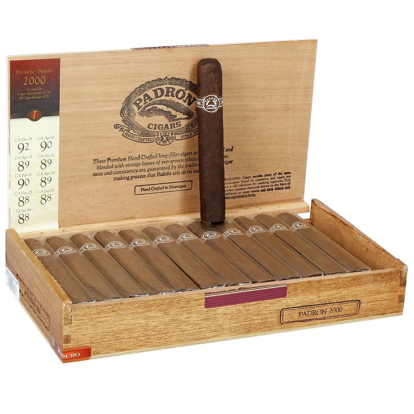 Padron (Traditional) No. 2000 Maduro - Shop Cigars Now - - Medium, Nicaragua, Nicaraguan Wrapper, Robusto
