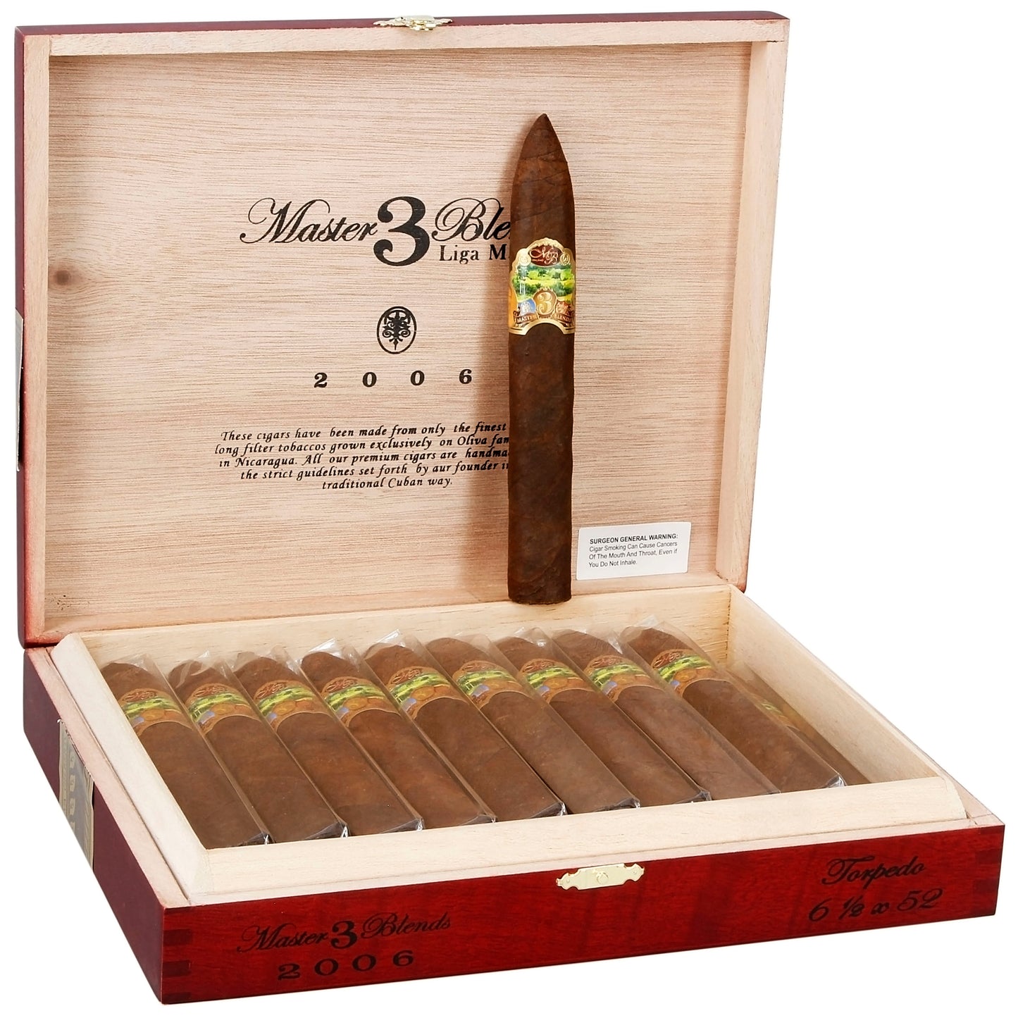 Oliva Master Blends III Torpedo - Shop Cigars Now - - Box Pressed, Full, Nicaragua, Torpedo, USA Connecticut Broadleaf Wrapper