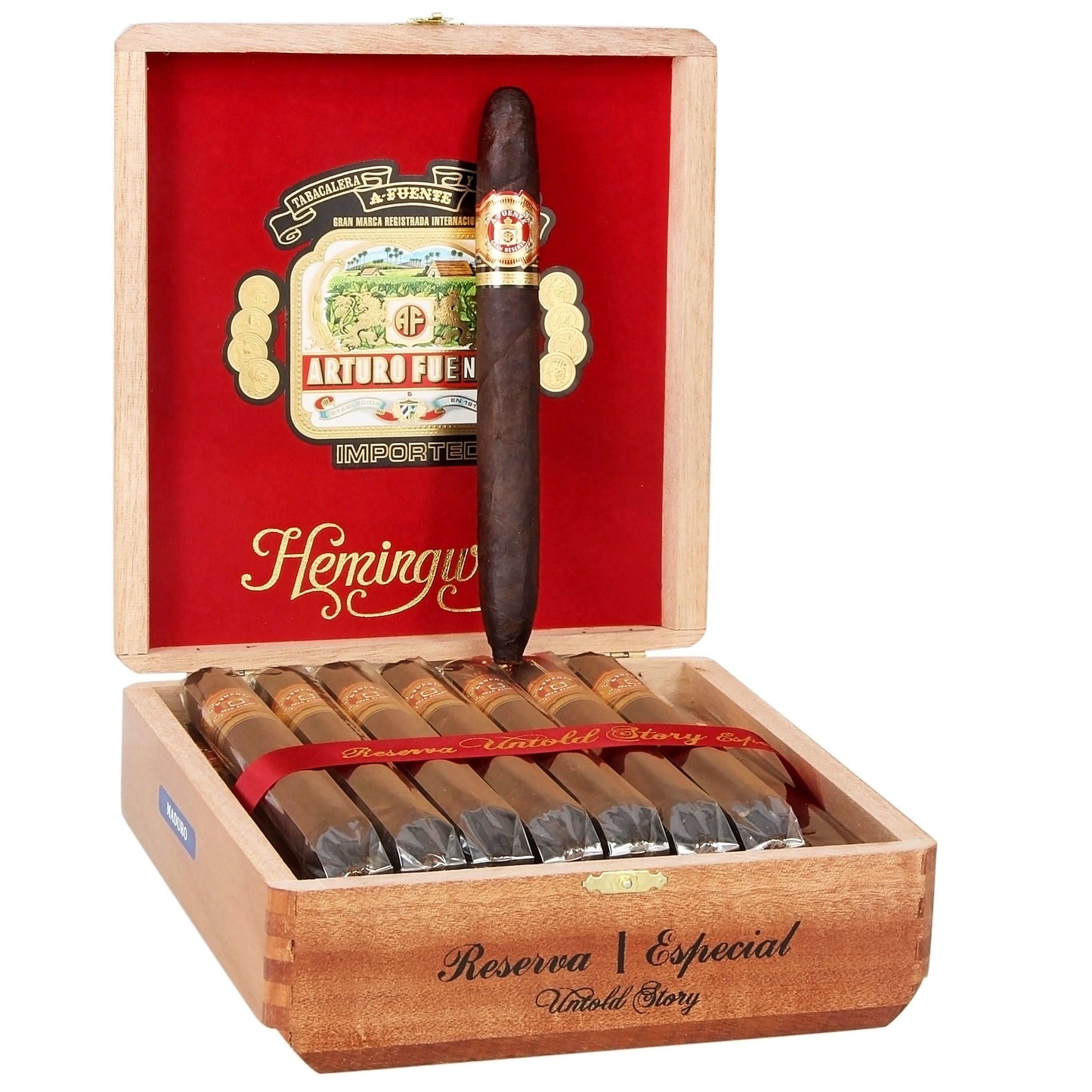 Arturo Fuente Hemingway Untold Story Maduro - Shop Cigars Now - - Connecticut Broadleaf Maduro Wrapper, Dominican Republic, Medium, Perfecto