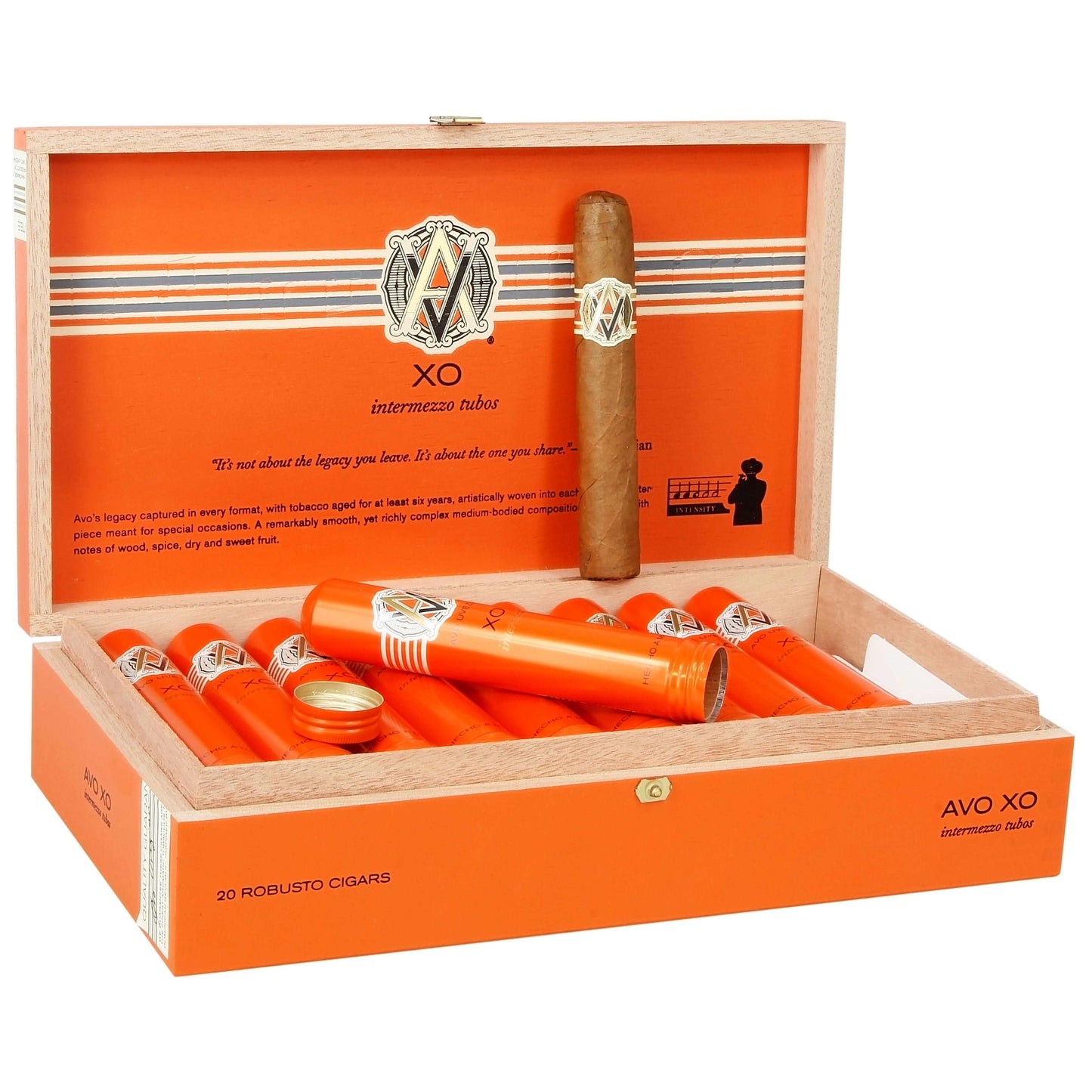 AVO XO Intermezzo Tubo - Shop Cigars Now - - Dominican Republic, Ecuadorian Connecticut Shade Sungrown Wrapper, MEDIUM, Robusto