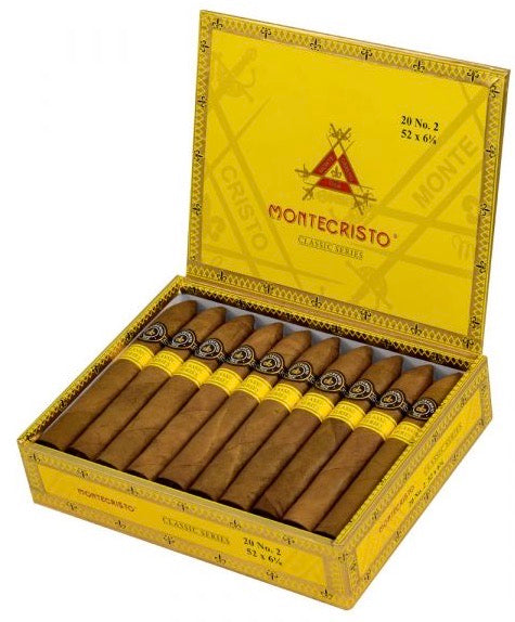 Montecristo Classic Series No. 2 - Shop Cigars Now - - Box Pressed, Dominican Republic, Mild-Medium, Select Connecticut Shade Wrapper, Torpedo