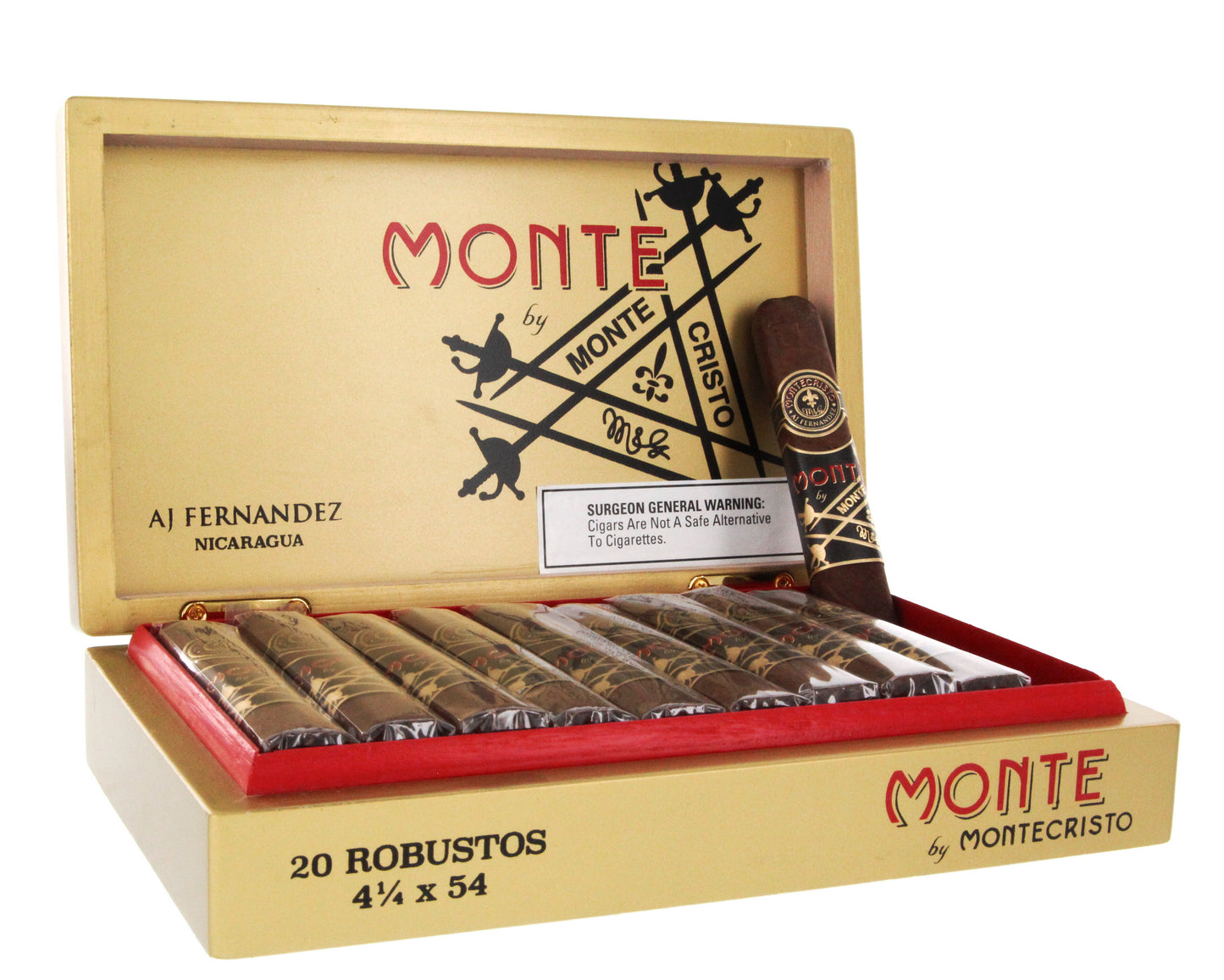 Monte By Montecristo AJ Fernandez Robusto - Shop Cigars Now - - Box Pressed, Ecuadorian Habano Wrapper, Medium-Full, Nicaragua, Robusto