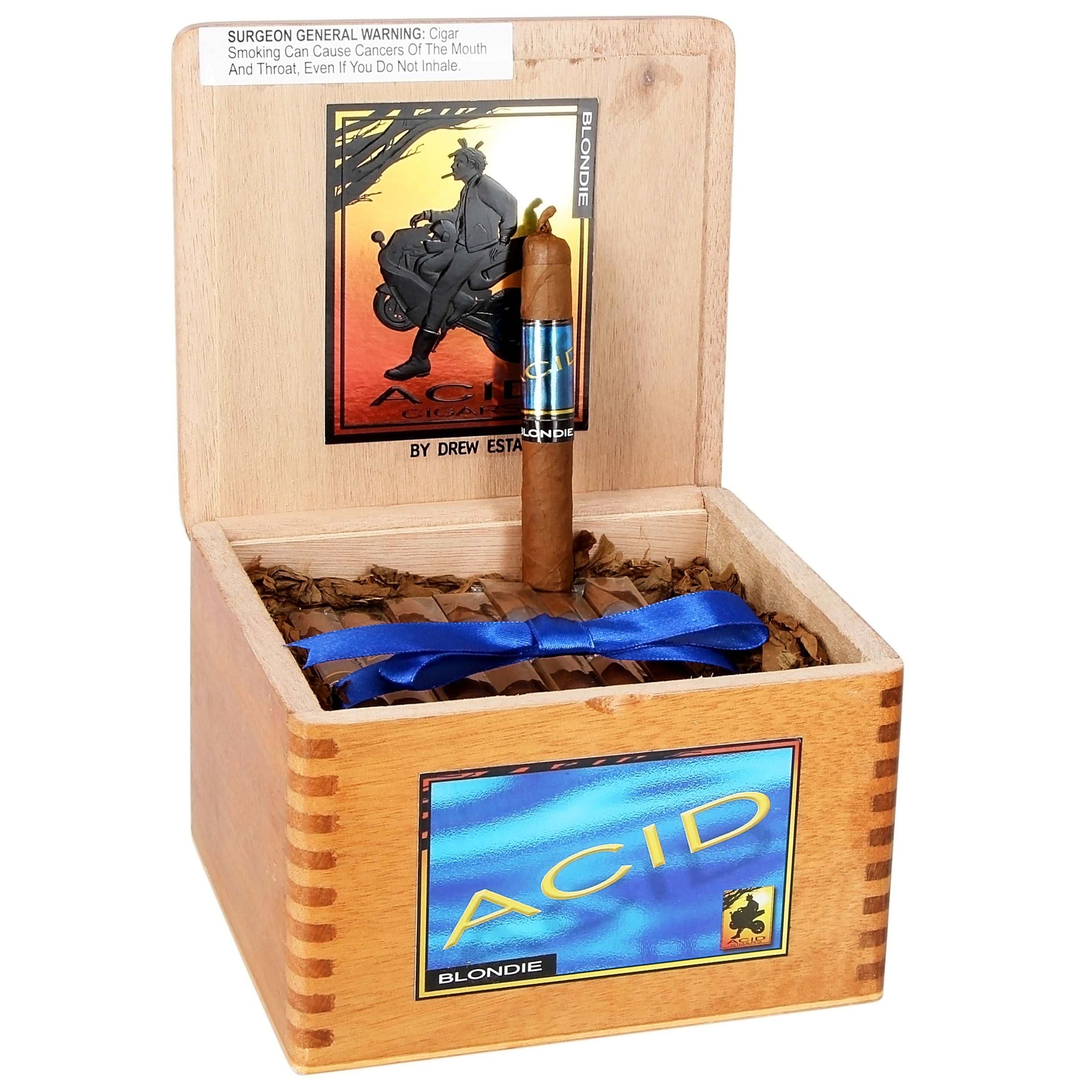 Drew Estate ACID Blue (Remi) Blondie - Shop Cigars Now  -  - MILD, Nicaragua, Short Panatela, USA Connecticut Shade Wrapper