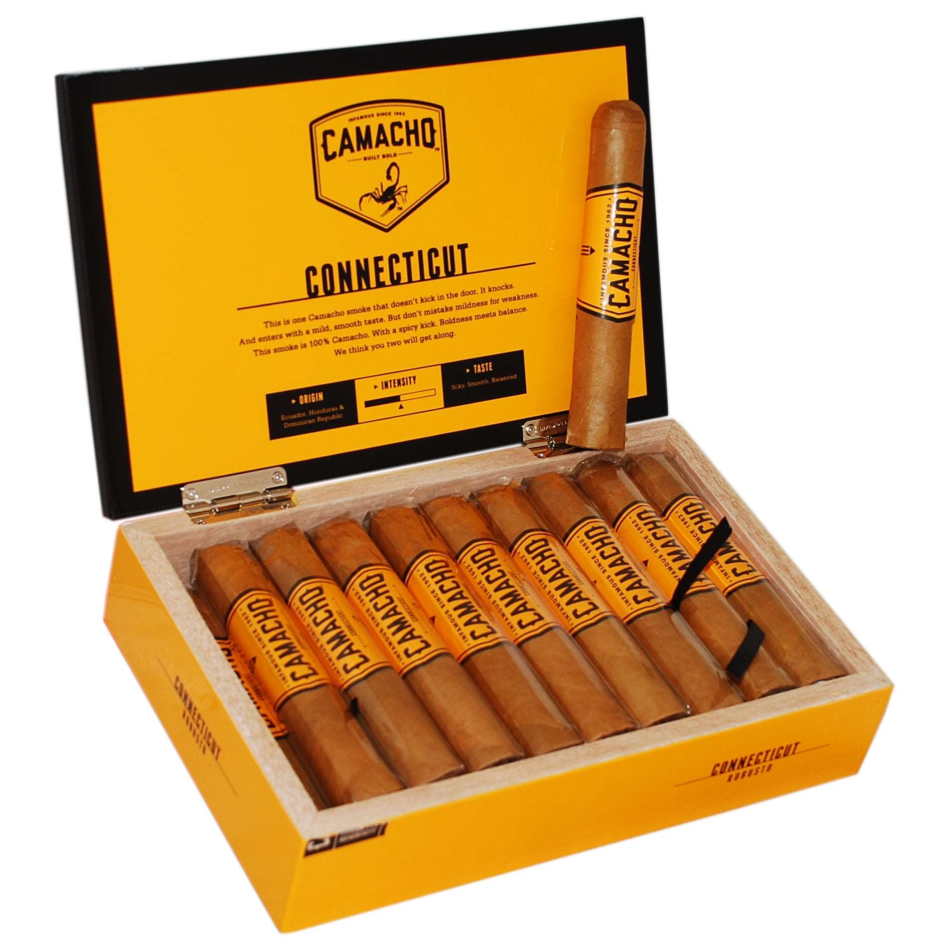 Camacho Connecticut Robusto - Shop Cigars Now  -  - Ecuadorian Connecticut Shade Wrapper, Honduras, Medium, Robusto