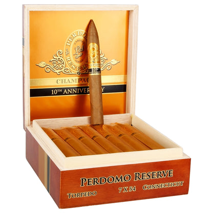 Perdomo Reserve 10th Anniversary Champagne Torpedo - Shop Cigars Now  -  - Medium, Nicaragua, Torpedo, USA Connecticut Shade Wrapper