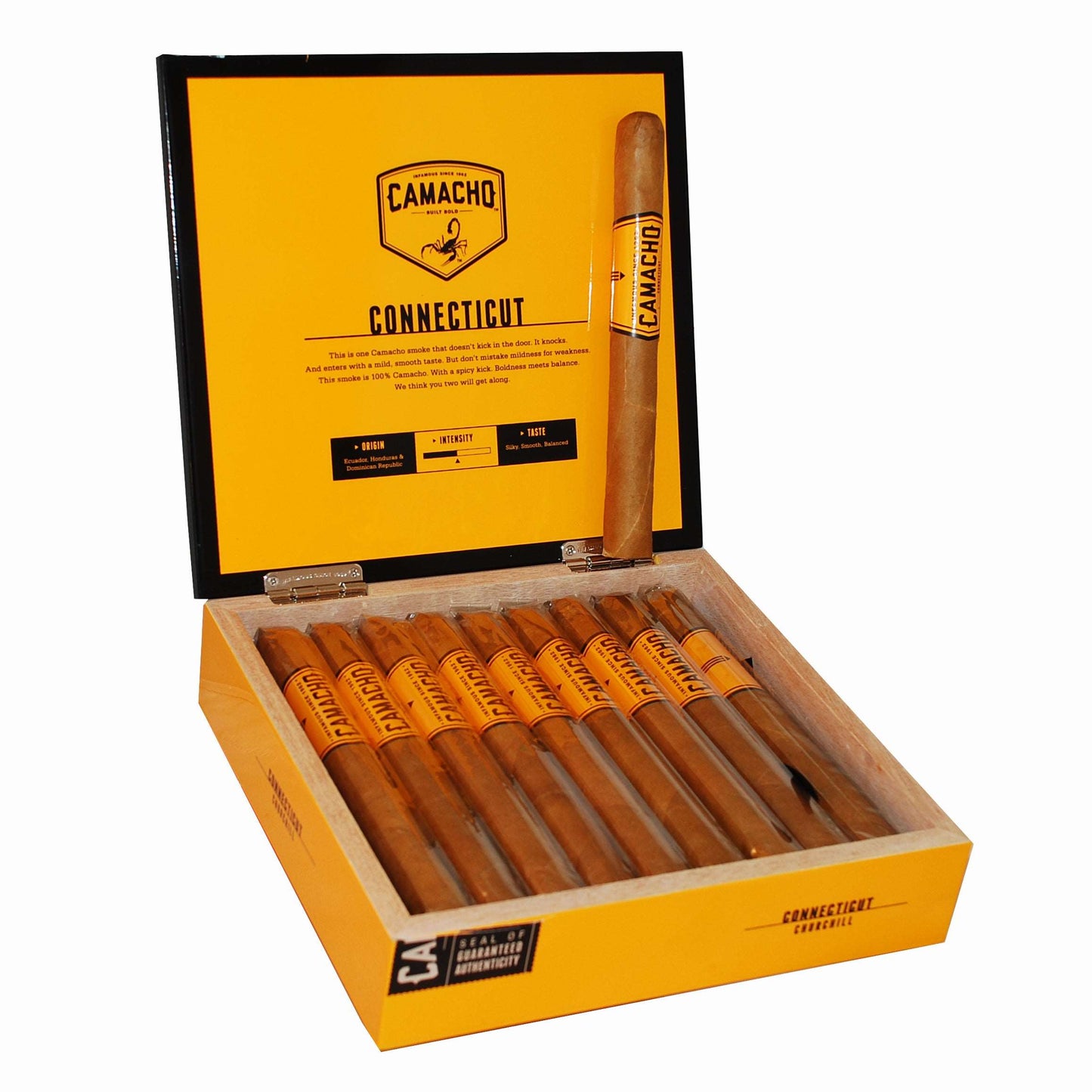 Camacho Connecticut Churchill - Shop Cigars Now  -  - Churchill, Ecuadorian Connecticut Shade Wrapper, Honduras, Medium