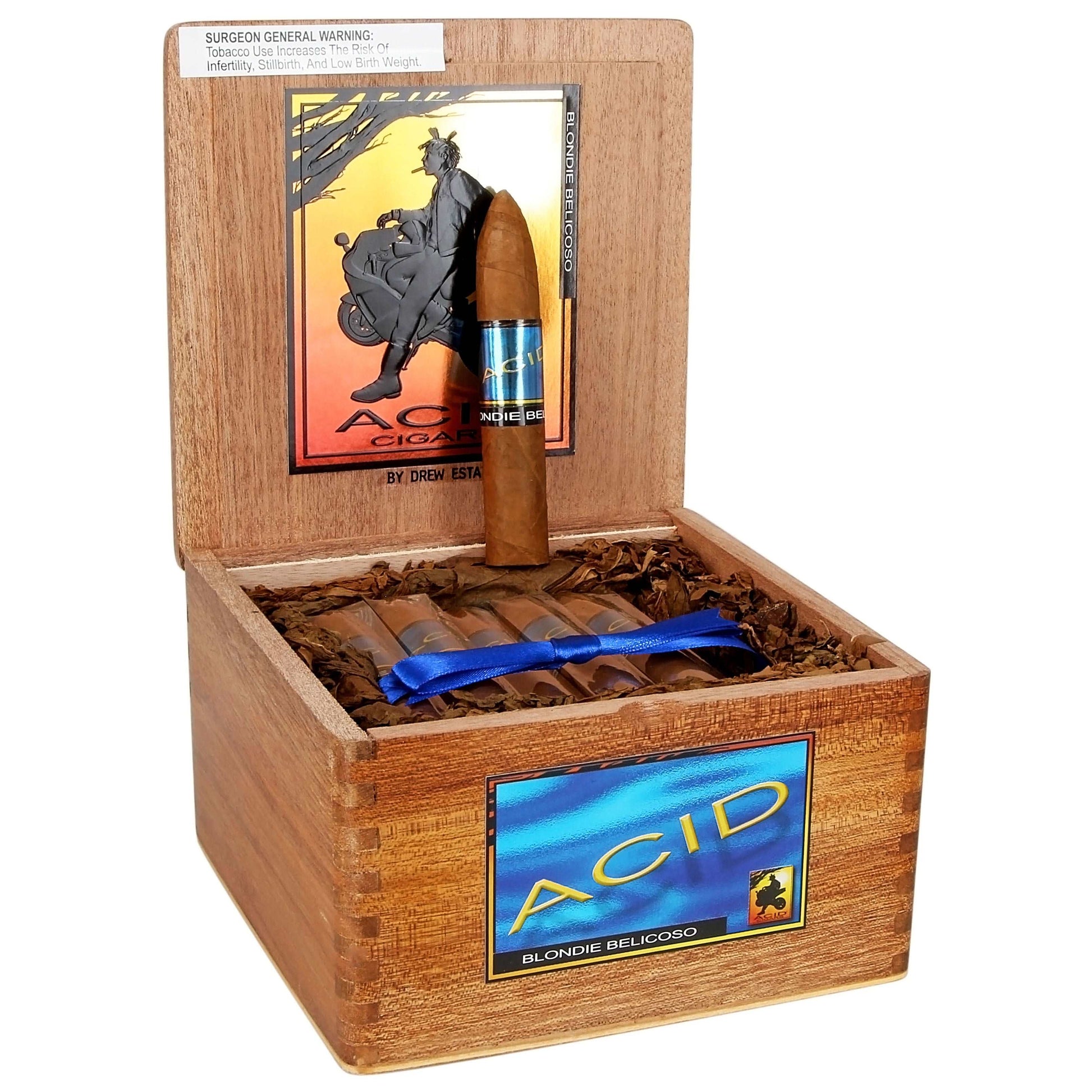 Drew Estate ACID Blue (Remi) Blondie Belicoso - Shop Cigars Now  -  - MILD, Nicaragua, Torpedo, USA Connecticut Shade Wrapper