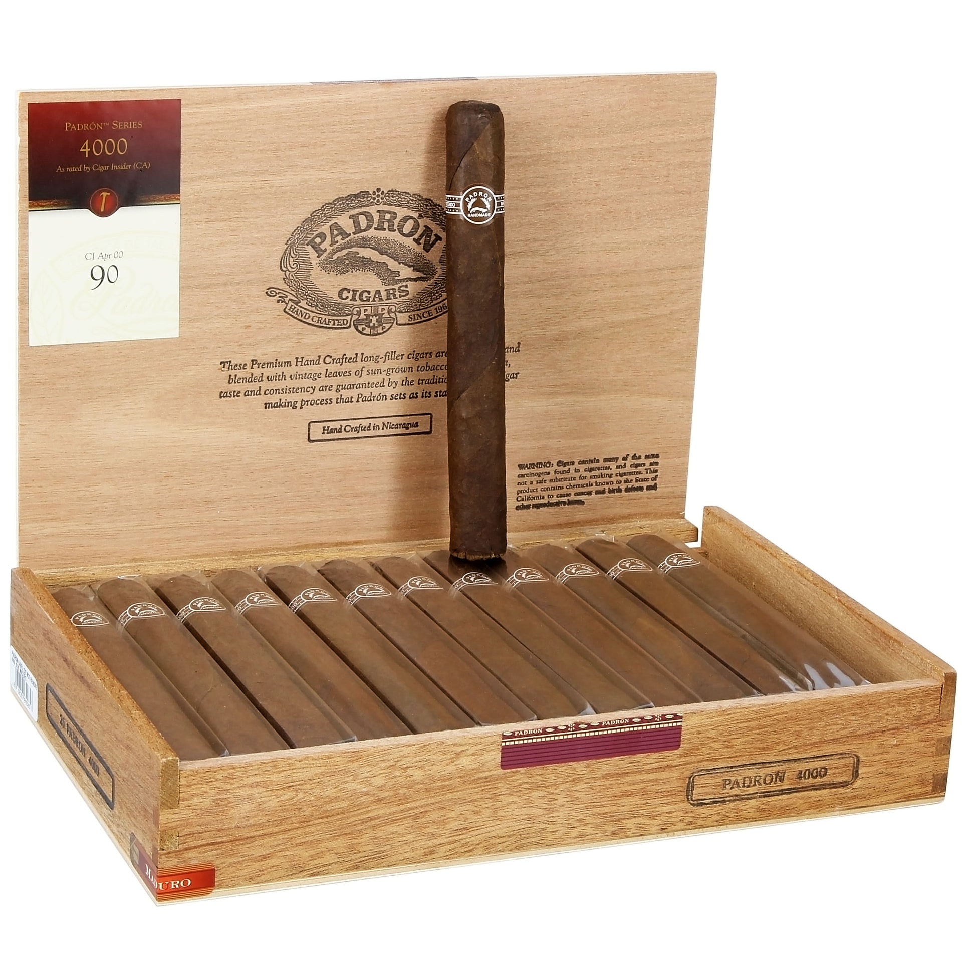 Padron (Traditional) No. 4000 Maduro - Shop Cigars Now  -  - Medium, Nicaragua, Nicaraguan Wrapper, Toro