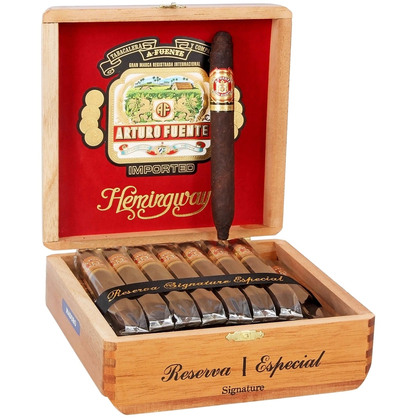 Arturo Fuente Hemingway Signature Maduro - Shop Cigars Now  -  - Dominican Republic, MEDIUM, Perfecto, USA Connecticut Broadleaf Wrapper