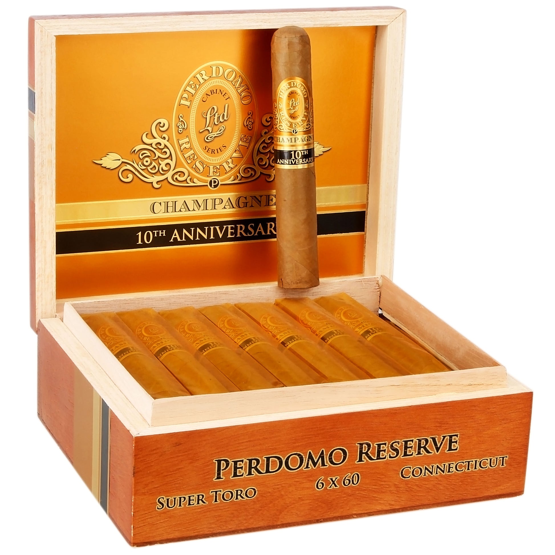 Perdomo Reserve 10th Anniversary Champagne Surper Toro - Shop Cigars Now  -  - Medium, Nicaragua, Toro, USA Connecticut Shade Wrapper