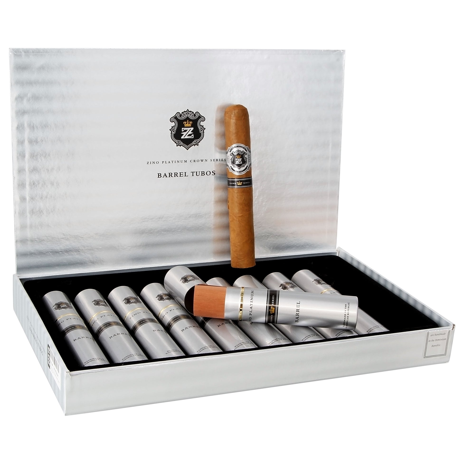 Zino Platinum Crown Series Barrel Tubo - Shop Cigars Now  -  - Dominican Republic, Ecuadorian Wrapper, Medium, Toro