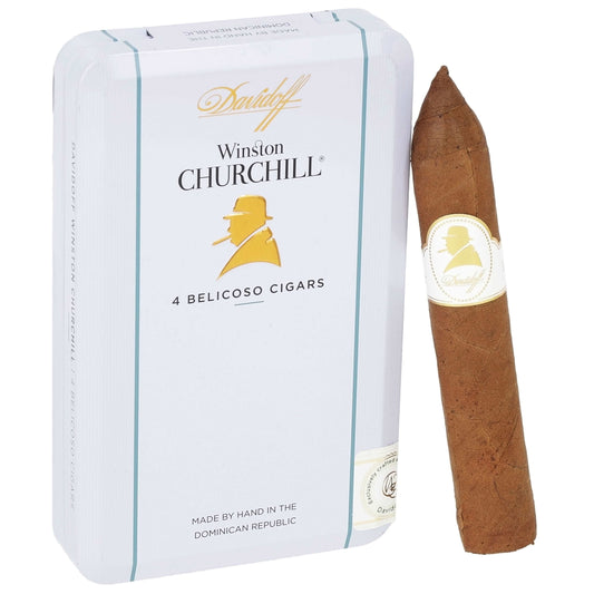 Davidoff Winston Churchill Belicoso (White Label) - Shop Cigars Now  -  - Belicoso, Dominican Republic, Ecuadorian Habano Wrapper, Medium