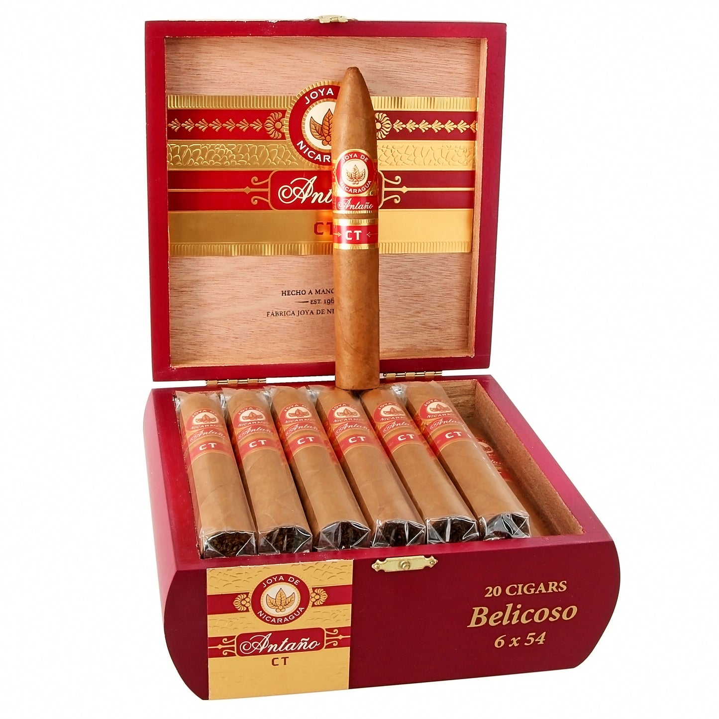 Joya de Nicaragua Antano CT Belicoso - Shop Cigars Now  -  - Ecuadorian Connecticut Shade Wrapper, Medium, Nicaragua, Torpedo