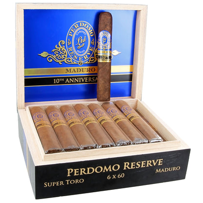 Perdomo Reserve 10th Anniversary Maduro Super Toro - Shop Cigars Now  -  - Medium, Nicaragua, Nicaraguan Wrapper, Toro