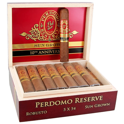 Perdomo Reserve 10th Anniversary Sun Grown Robusto - Shop Cigars Now  -  - Box Pressed, Medium, Nicaragua, Nicaraguan Wrapper, Robusto