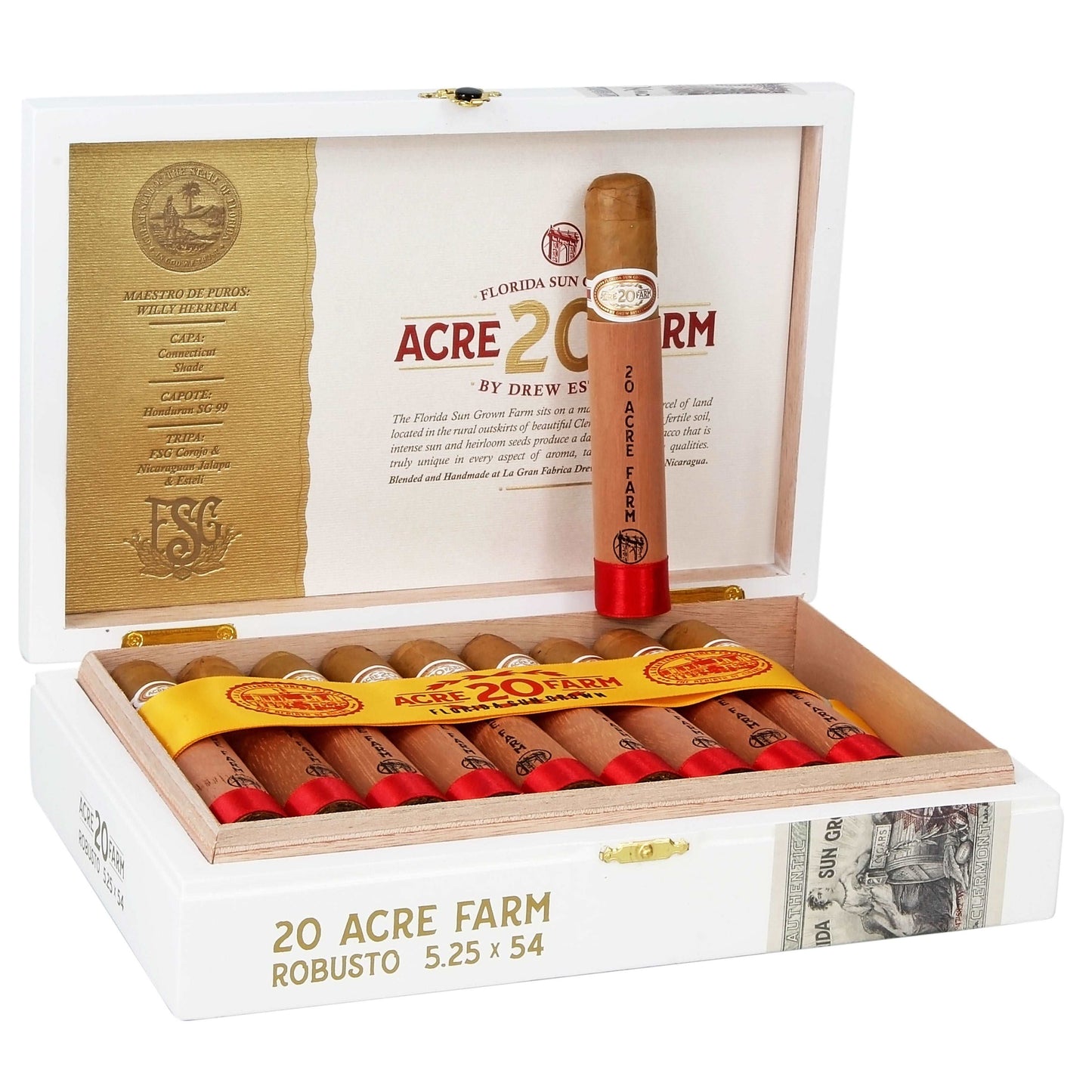 Drew Estate 20 Acre Farm Robusto - Shop Cigars Now  -  - MEDIUM, Nicaragua, Robusto, USA Connecticut Shade Wrapper