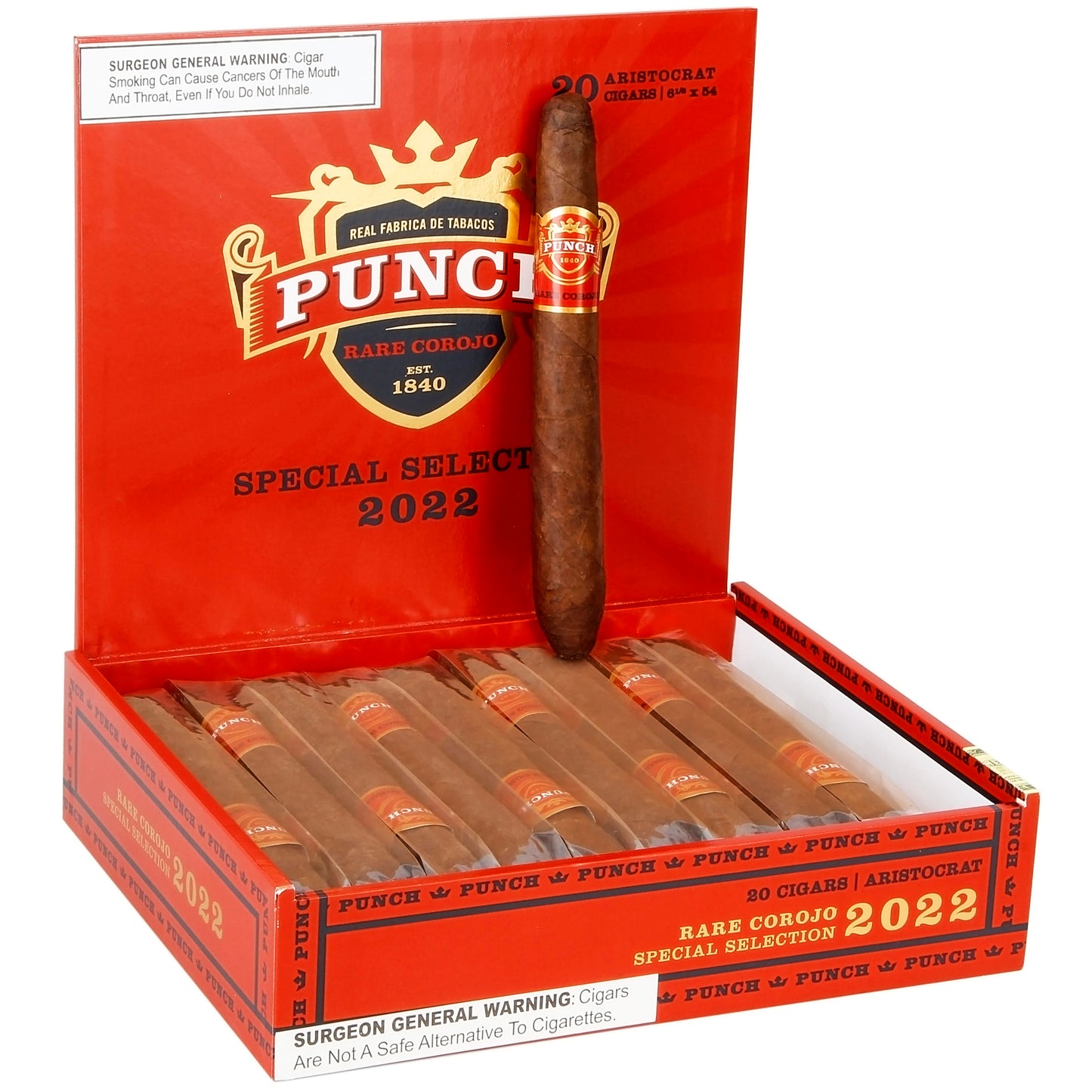 Punch Rare Corojo Aristocrat - Shop Cigars Now  -  - Box Pressed, Ecuadorian Sumatra Seed Wrapper, Full, Honduras, Perfecto