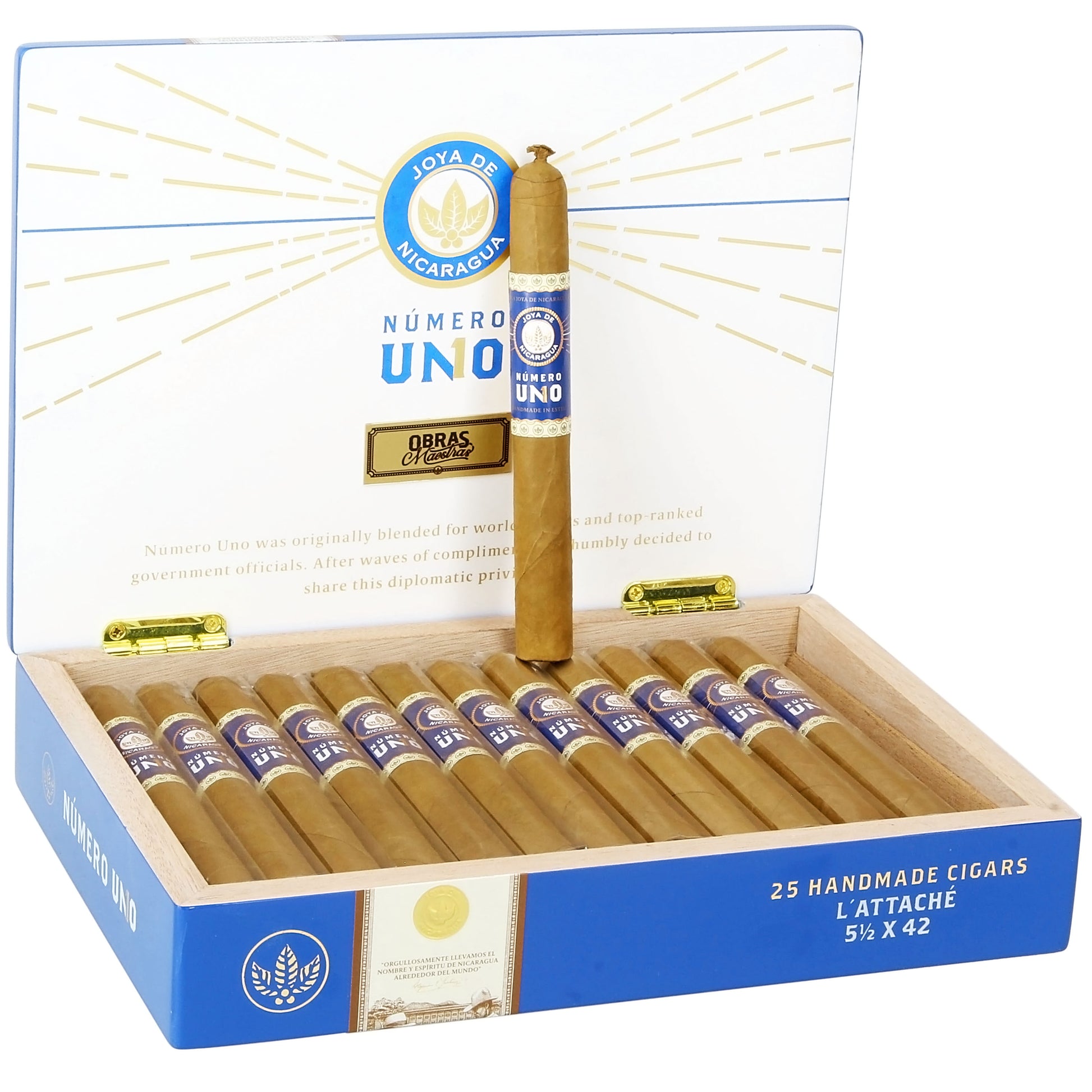 Joya de Nicaragua Numero Uno L'Attache - Shop Cigars Now  -  - Corona, Ecuadorian Connecticut Shade Wrapper, Medium, Nicaragua