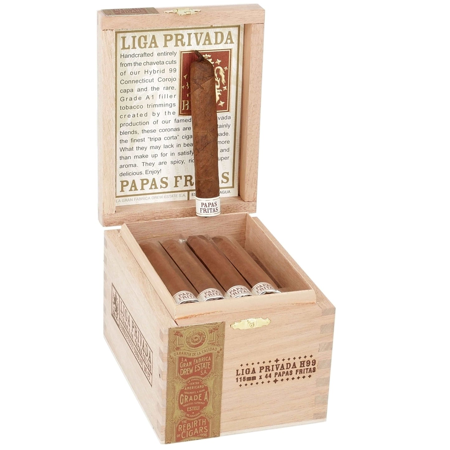 Drew Estate Liga Privada H99 Papas Fritas - Shop Cigars Now  -  - FULL, Nicaragua, Petit Corona, USA Connecticut Corojo Wrapper