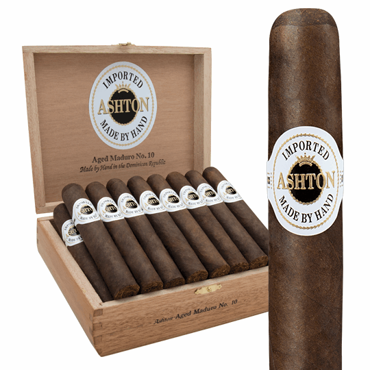 Ashton Aged Maduro No. 10 - Shop Cigars Now  -  - Connecticut Broadleaf Wrapper, Dominican Republic, Mild-Medium, Robusto