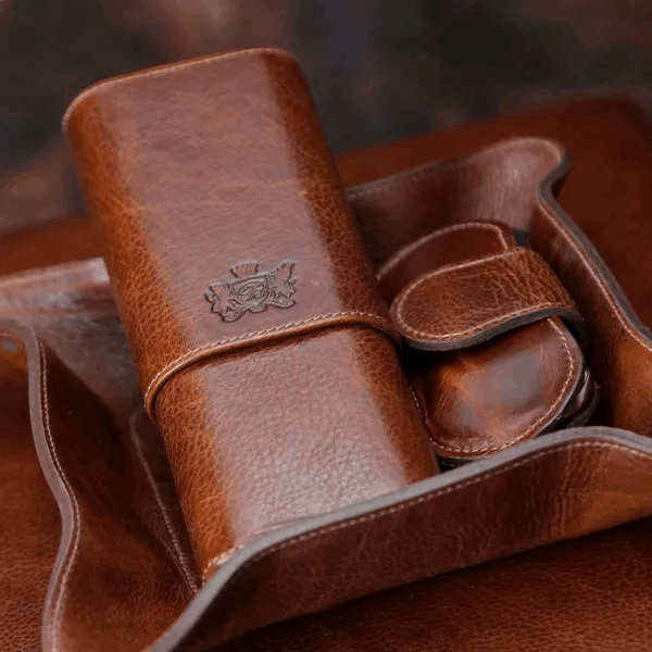 Cigar Case Gordo Antique Saddle - Shop Cigars Now  -  - 