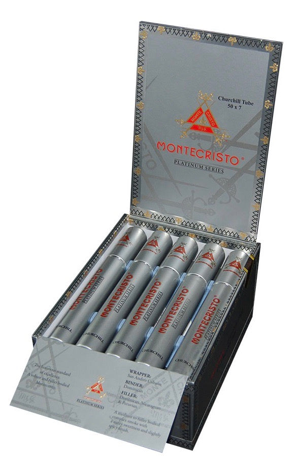 Montecristo Platinum Series Churchill Tube - Shop Cigars Now  -  - Churchill, Dominican Republic, Medium-Full, San Andres Cubano Wrapper